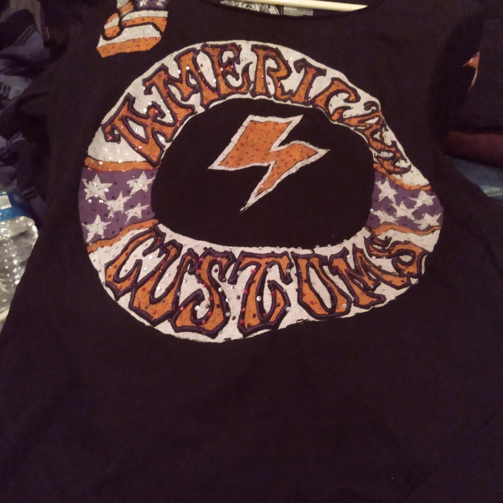 Affliction American Customs Rhinestone Tee size L